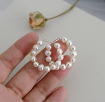 Pearl Hoop Earrings