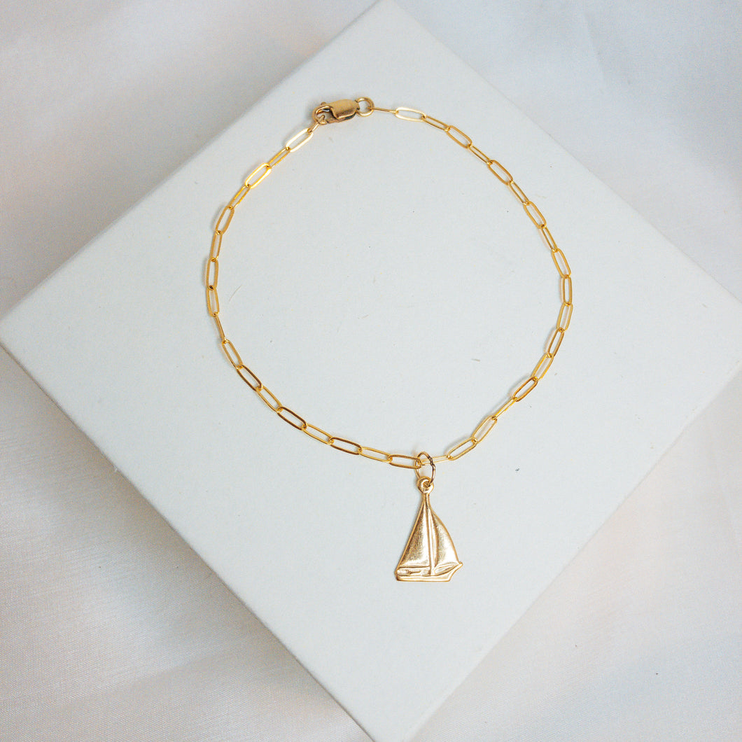 14K GF Sailboat Bracelet