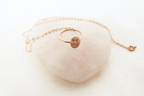 Rose Gold Ring Necklace