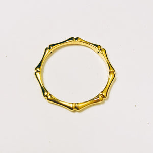 14K Real Gold Bamboo Ring